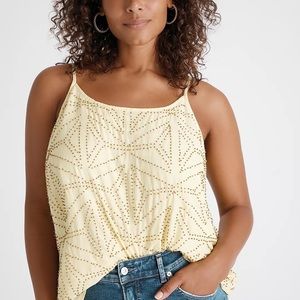 Anthropologie NWT Gabriela Yellow Beaded Cami | Plus Size 3X